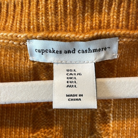 Cable Knit Sweater Vest Gold Mustard Cupcakes‎ and Cashmere Size L - Picture 2 of 7